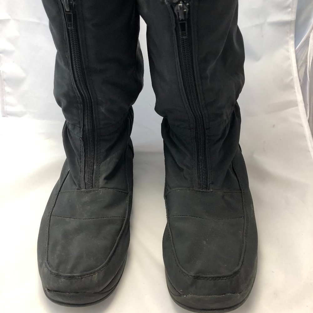 Ladies womens insulated faux fur lined Snow Boots swede 10 black